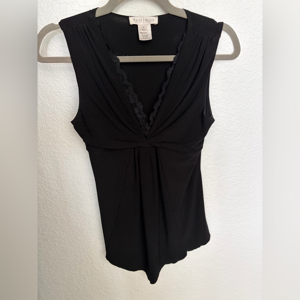 White House Black Market WHBM Lace Inset Sleeveless Blouse S tank top